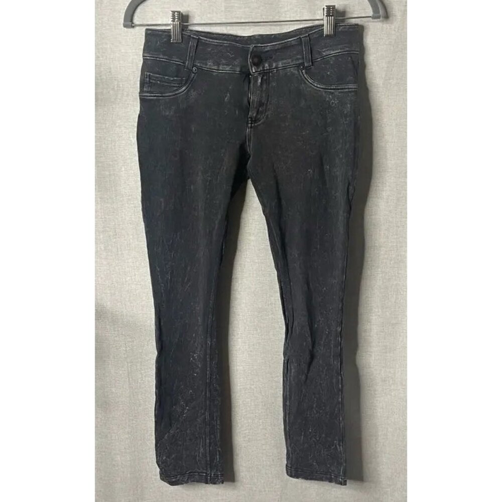 Bebe Womens Slim Skinny Jeans Distressed Black Stretch Dark Wash Denim 4